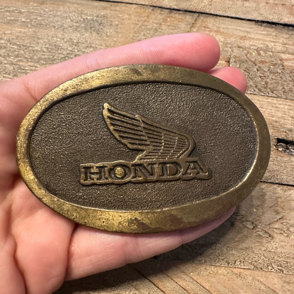 Vintage Honda Brass Belt Buckle Rare Collectible